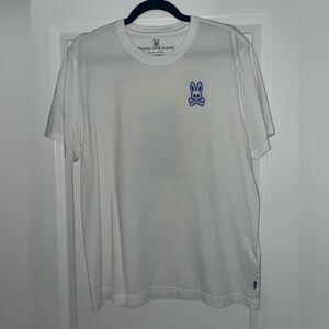 Psycho Bunny White Short Sleeve Tee with Blue Bunny Logo